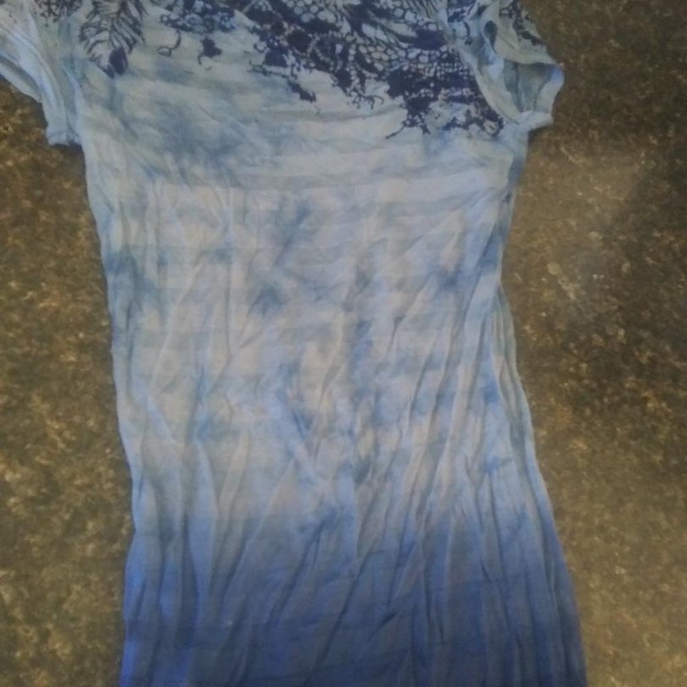 Miss Me blue sequin tee shirt Small - Picture 2 of 3